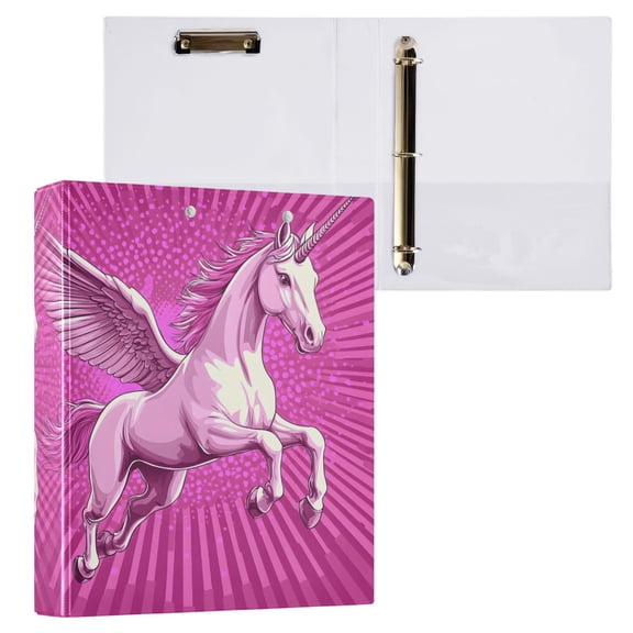 joogoo Unicorn2 Hardcover 3 Ring Binder 1.5" Round Rings Interior Pockets Binders Organizer 1 Pack