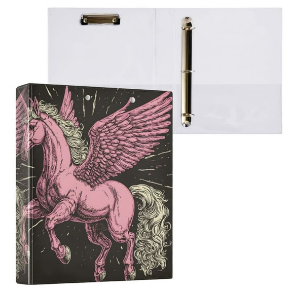 joogoo Unicorn3 Hardcover 3 Ring Binder 1.5" Round Rings Interior Pockets Binders Organizer 1 Pack