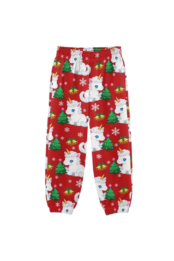 Unicorns Christmas Tree Boys' Sweatpants Jogger Pants 9-10Y