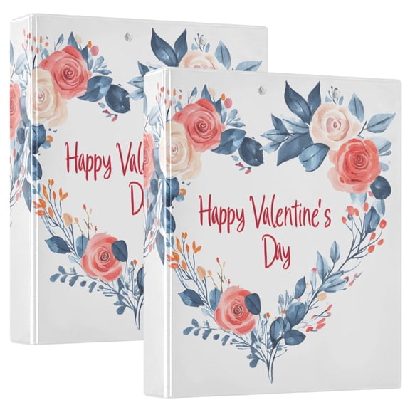joogoo Valentine Day-a5 Hardcover 3 Ring Binder 1.5" Round Rings Interior Pockets Binders Organizer 2 Pack
