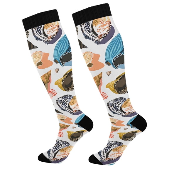 joogoo Various Shellfish Compression Socks Women Men Knee High Sock