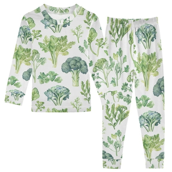 joogoo Various Vegetables Pajamas Set Long Sleeve Soft Cotton Sleepwear 2 Piece 18M