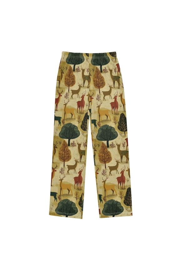 Vintage Deers Tree Pajama Pants Pj Bottoms Sleepwear Lounge M