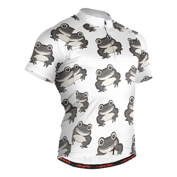 joogoo Vintage Frogs Cartoon Men's Cycling Jerseys Mountain Bike Short Sleeve Tops 2XL