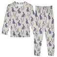 thumbnail image 1 of joogoo Vintage Rabbits Lavender Flowers 2 Piece Long Sleeve Tee and Pants Cotton Pajama Set 6Y, 1 of 7