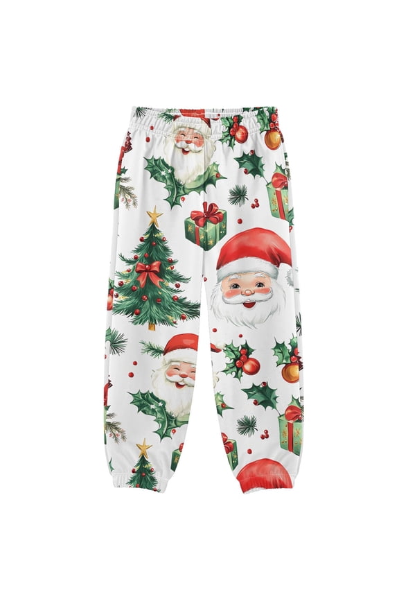 Vintage Santa Claus Trees Boys' Sweatpants Jogger Pants 7-8Y