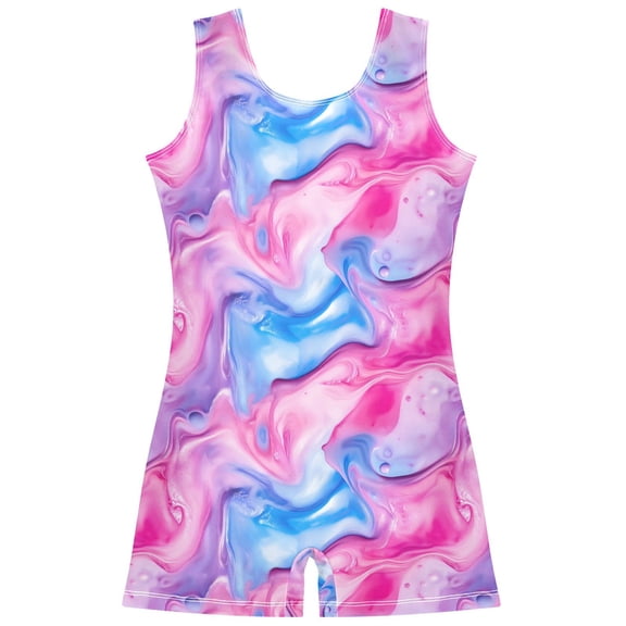 joogoo Watercolor Tie Dye Pink-a3 Pattern Girls Leotards Gymnastics Tumbling Outfit Biketard Unitard 5-6Years