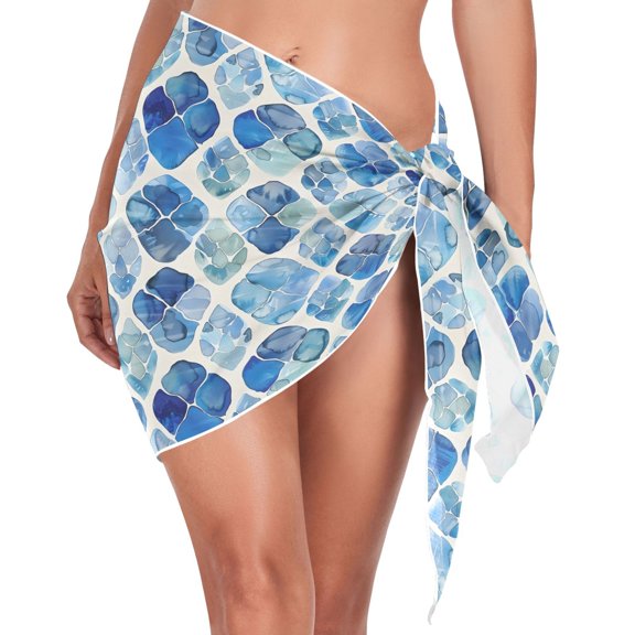 joogoo Watercolor Tortoise Shell Women's Beach Sarong Bathing Suit Wrap Swimwear Cover Ups M