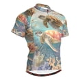 thumbnail image 1 of joogoo Watercolor Turtles in Sea Men's Cycling Jerseys Mountain Bike Short Sleeve Tops 2XL, 1 of 7