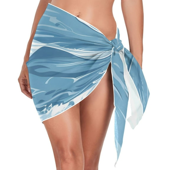 joogoo Waves Women's Beach Sarong Bathing Suit Wrap Swimwear Cover Ups L