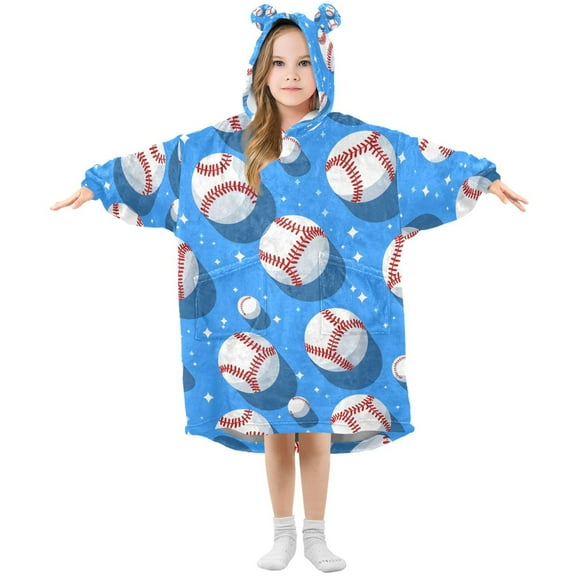 joogoo Wearable Blanket Hoodie for Baseballs Oversized Sherpa Hooded 3-14 YR M