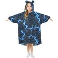 thumbnail image 1 of joogoo Wearable Blanket Hoodie for Blue Lightning Flannel Sherpa Pocket 3-14 YR S, 1 of 7
