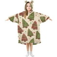 thumbnail image 1 of joogoo Wearable Blanket Hoodie for Christmas Tree Stars Oversized Sherpa Hooded 3-14 YR M, 1 of 7