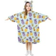 thumbnail image 1 of joogoo Wearable Blanket Hoodie for Cute Art Pineapple Flannel Sherpa Pocket 3-14 YR S, 1 of 7