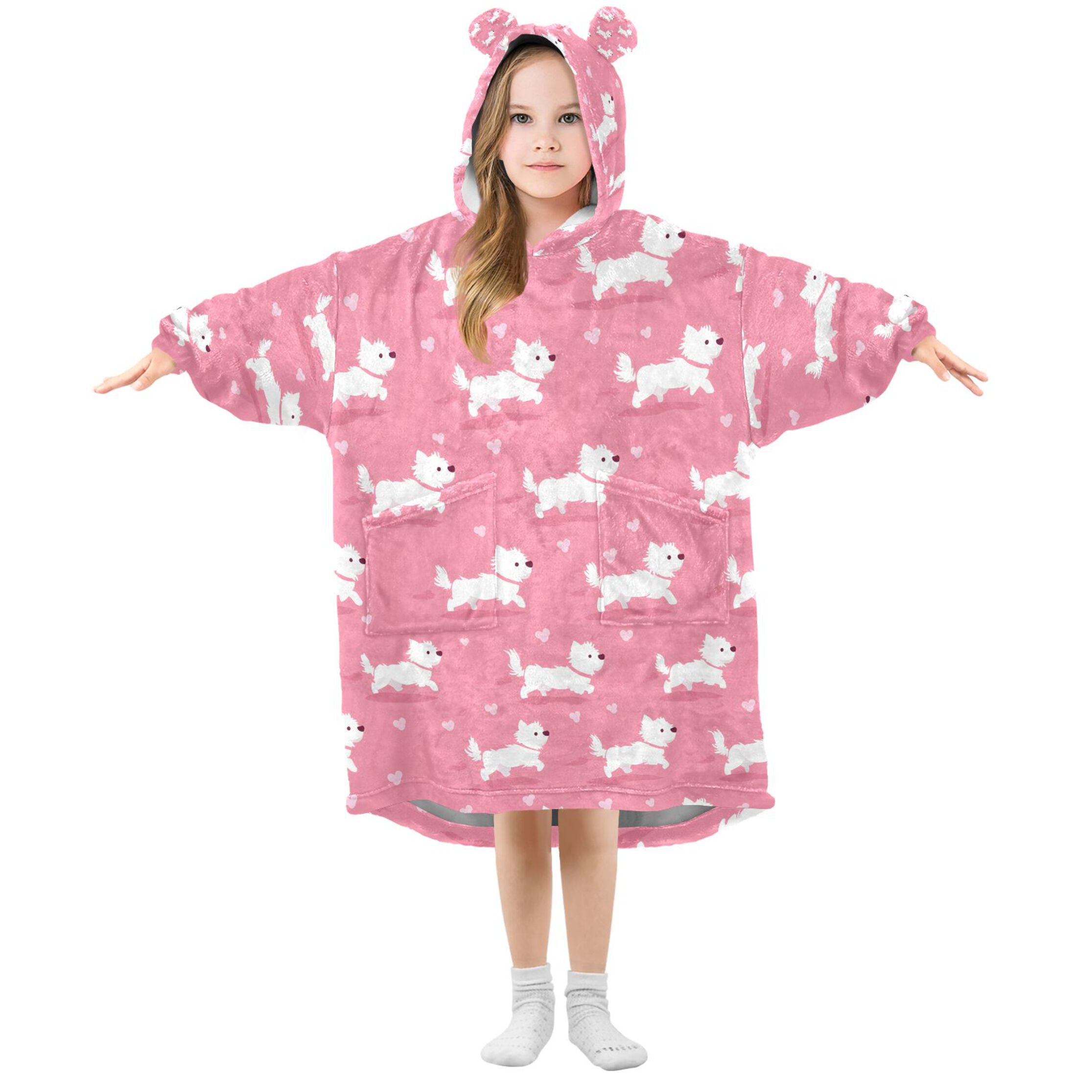joogoo Wearable Blanket Hoodie for Cute Dogs Oversized Sherpa Hooded 3-14 YR M