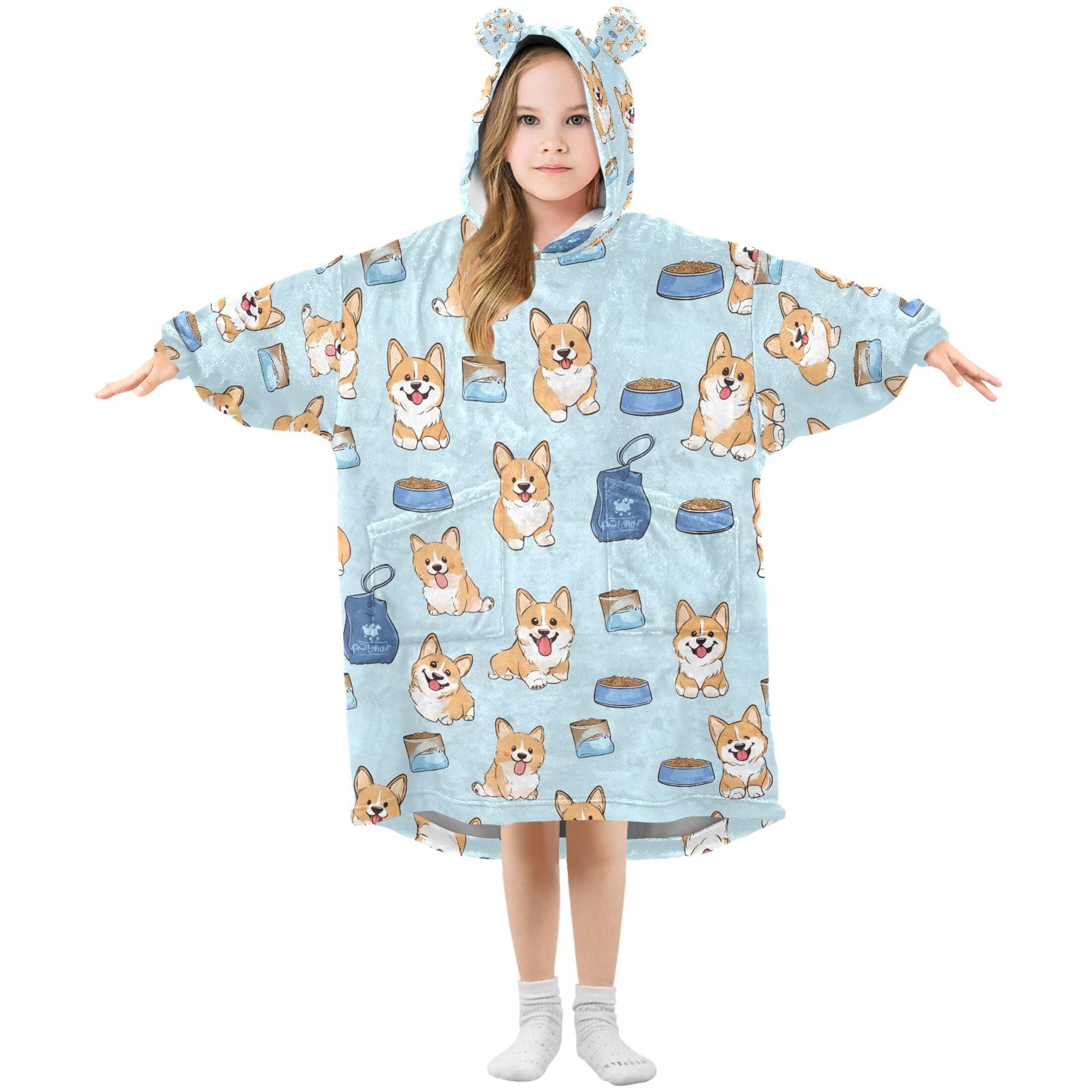 joogoo Wearable Blanket Hoodie for Cute Puppy Dogs Oversized Sherpa Hooded 3-14 YR M