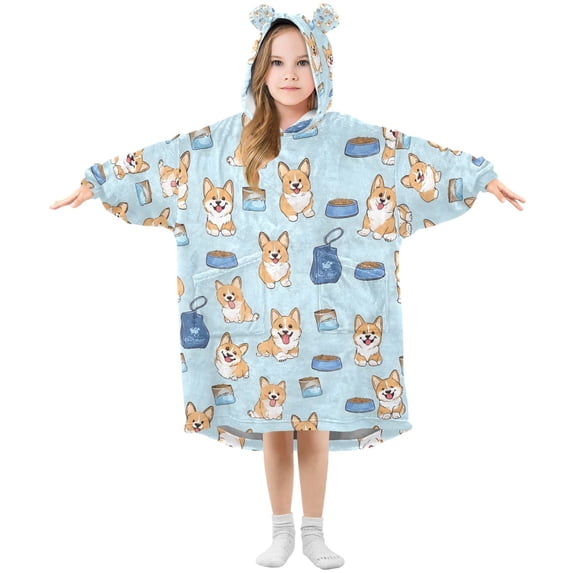 joogoo Wearable Blanket Hoodie for Cute Puppy Dogs Oversized Sherpa Hooded 3-14 YR M