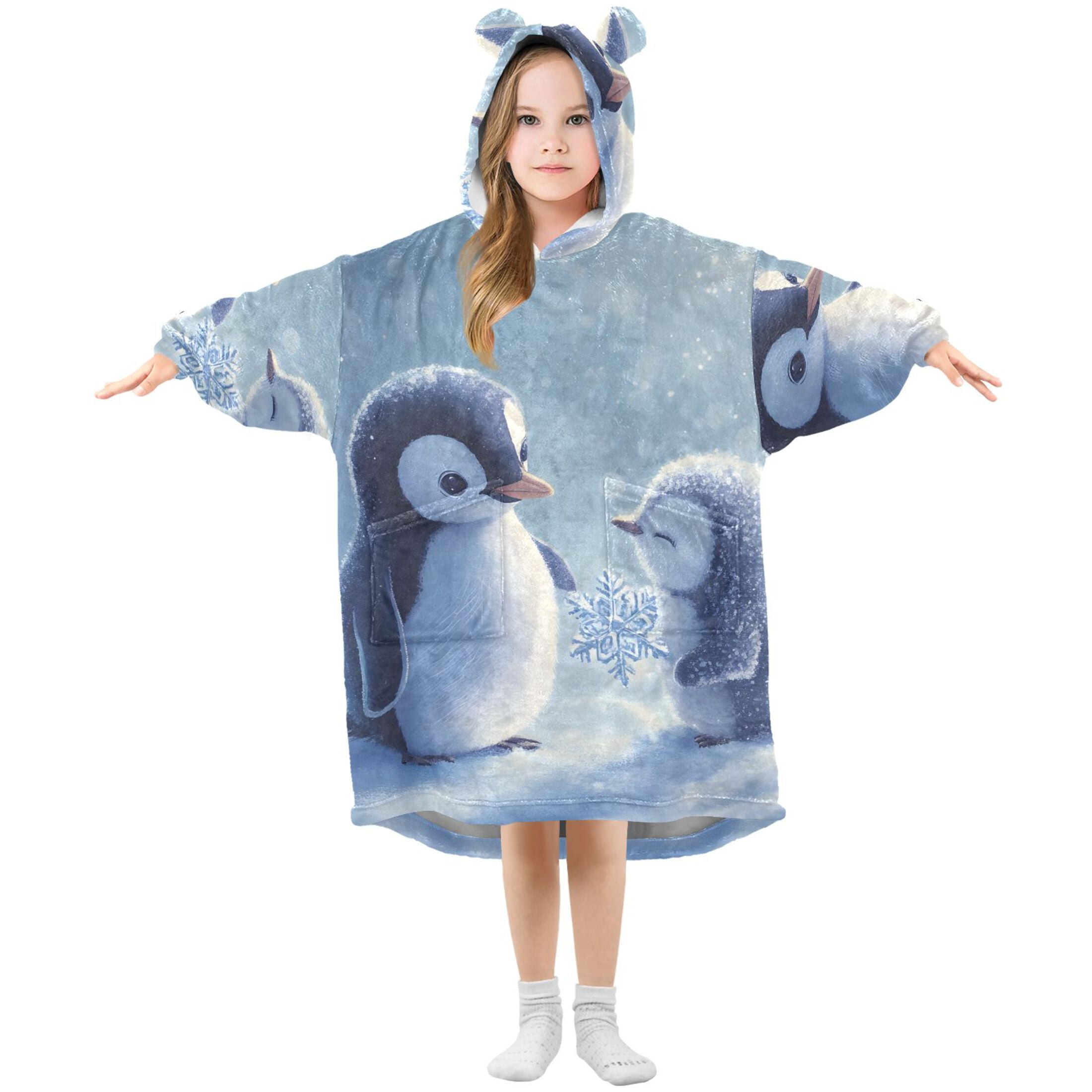 Penguin Children's Oversized Blanket Hoodie Joogoo Wearable