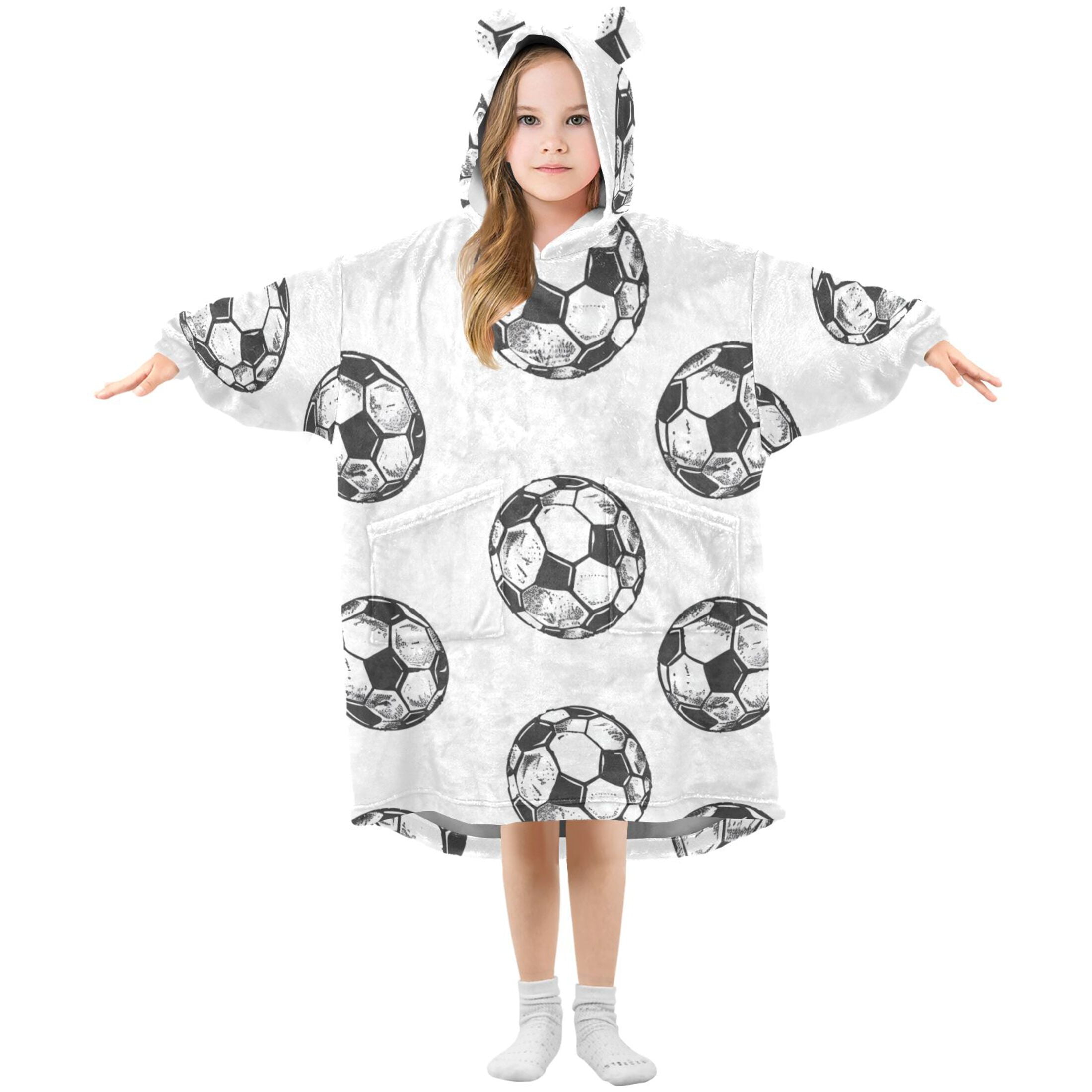 Blanket Hoodie For Kids Planet Rocket Blue Background - View #9