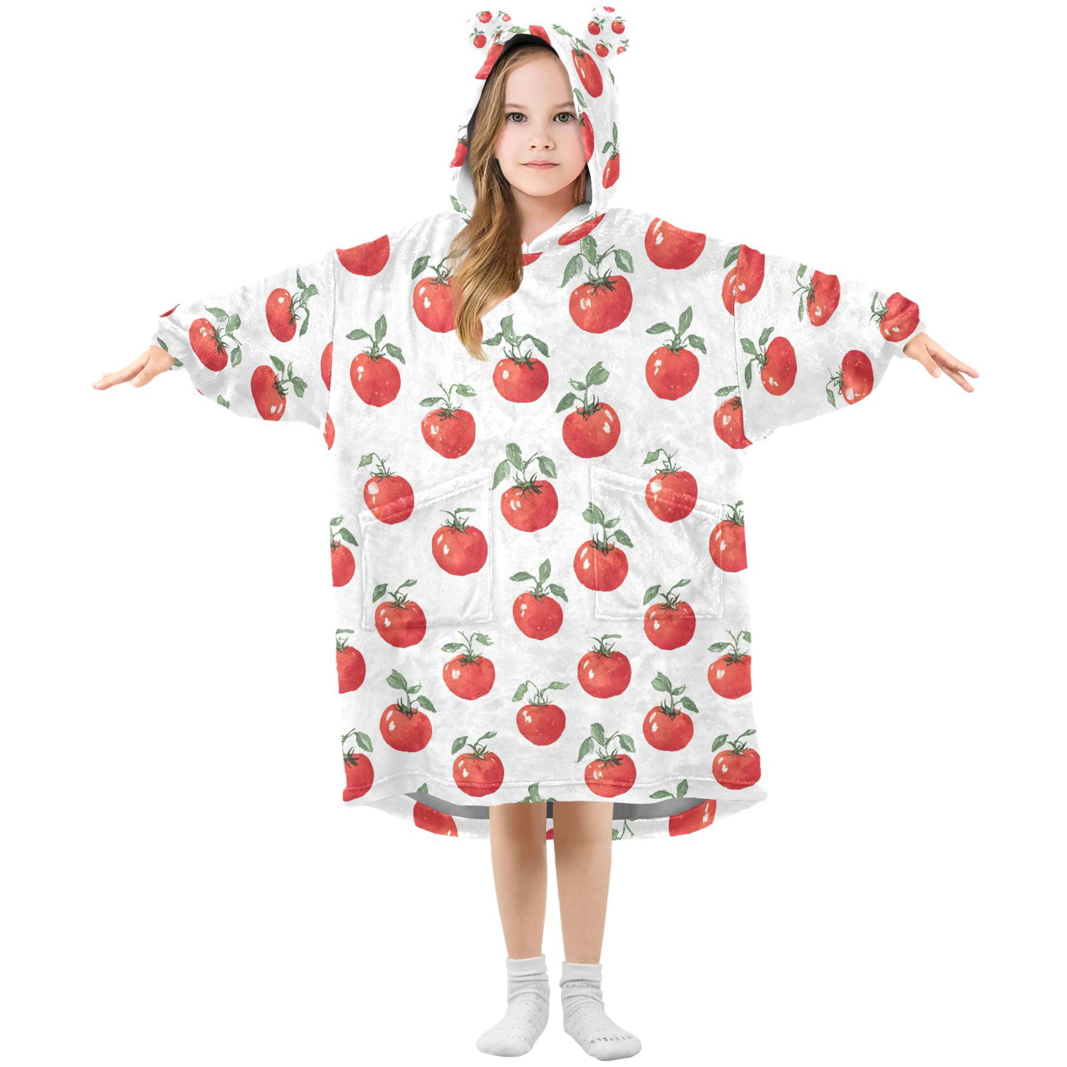 joogoo Wearable Blanket Hoodie for Tomatoes Oversized Sherpa Hooded 3-14 YR M