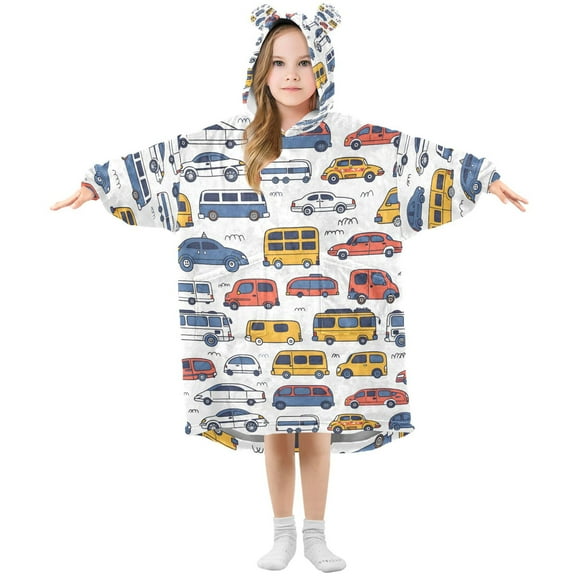 joogoo Wearable Blanket Hoodie for Vehicles Bus Oversized Sherpa Hooded 3-14 YR M