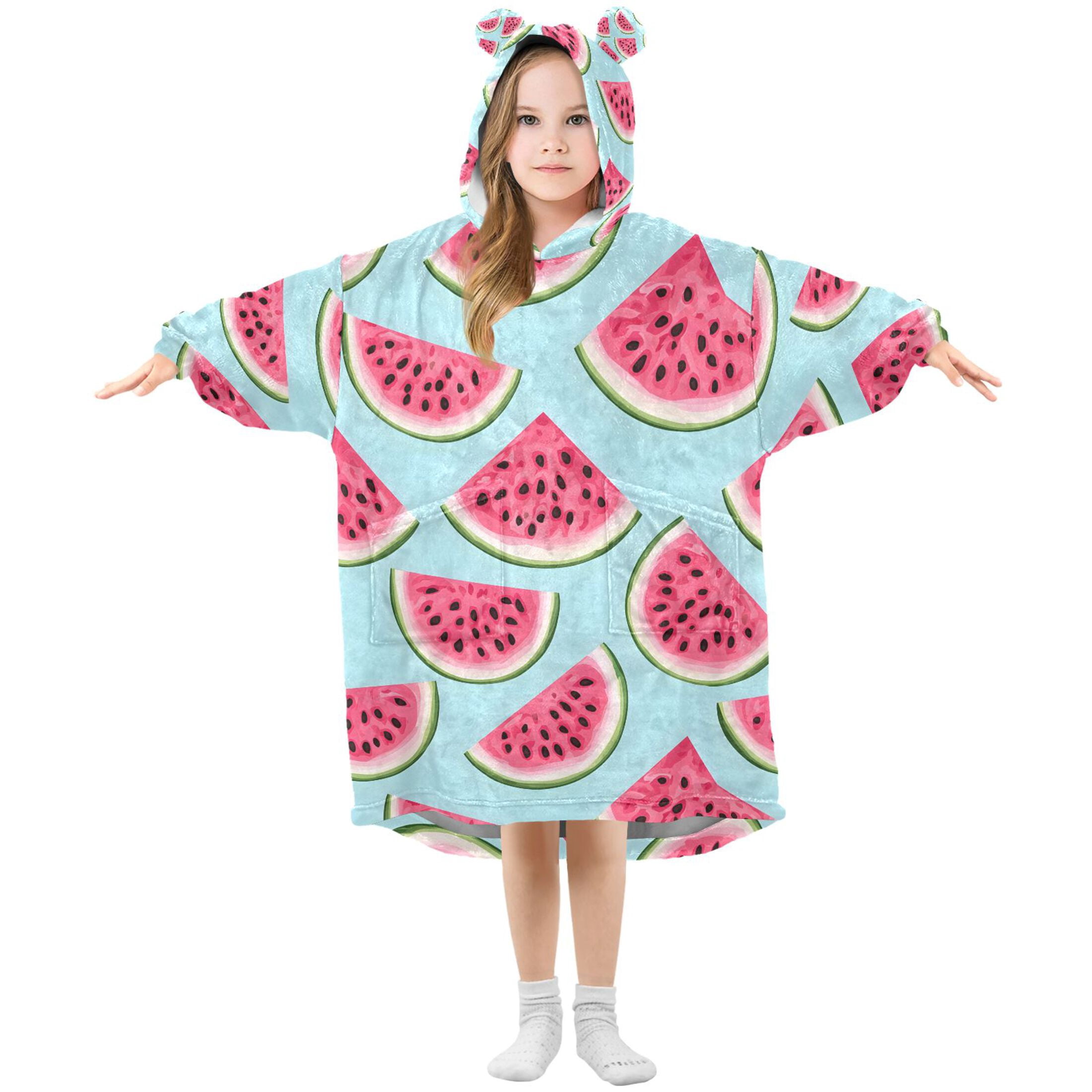 joogoo Wearable Blanket Hoodie for Watermelons Oversized Sherpa Hooded 3-14 YR M
