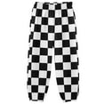 thumbnail image 1 of joogoo White and Black Checkered Grid Art Pattern Boys' Sweatpants Jogger Pants 4T, 1 of 8