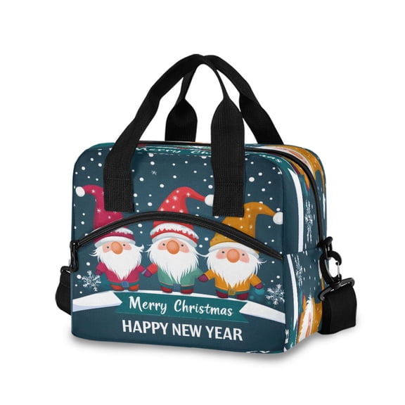 joogoo Winter Gnomes Insulated Lunch Bags Reusable Cooler Box with Shoulder Strap