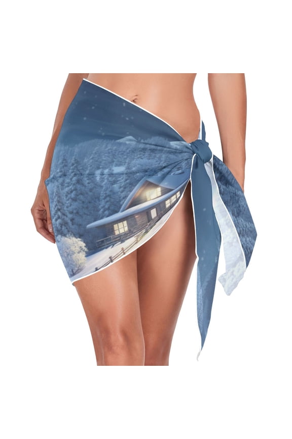 Winter Snow Women's Beach Sarong Bathing Suit Wrap Swimwear Cover Ups S
