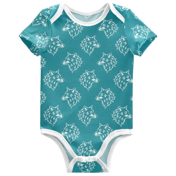 joogoo Wolf Artistic Pattern Baby Bodysuits Short Sleeve Cotton Onesies Clothes 6Months