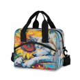 thumbnail image 1 of joogoo Wolf with Sunflower Insulated Lunch Bags Reusable Cooler Box with Shoulder Strap, 1 of 6
