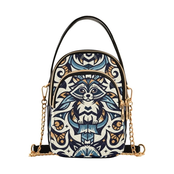 joogoo Women Animal Raccoon Icon Chain Crossbody Bags Shoulder Handbag Phone Purse
