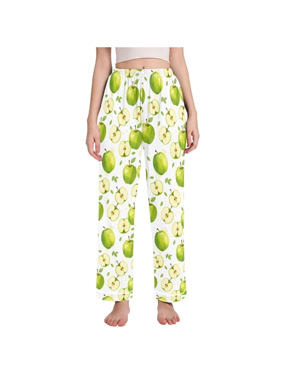 Women Apples Pajamas Pants Lounge Bottoms Pjs with Pockets XL