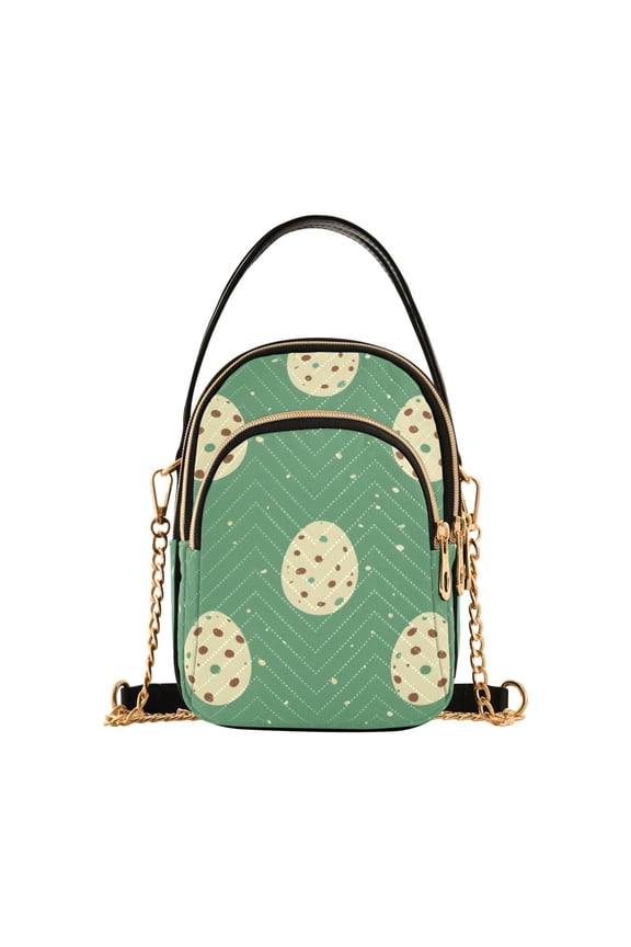 Women Art Easter Eggs Chain Crossbody Bags Shoulder Handbag Phone Purse