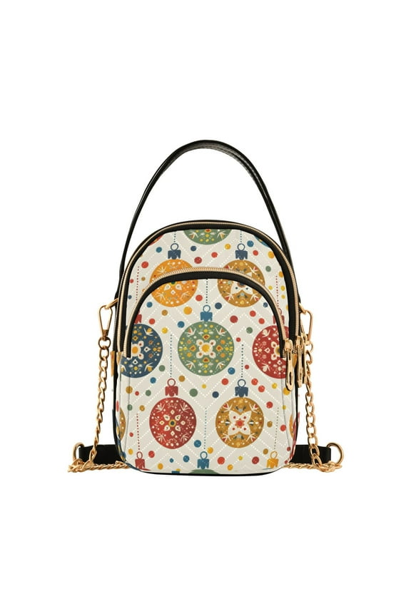 Women Artistic Boho Ball Pattern Chain Crossbody Bags Shoulder Handbag Phone Purse