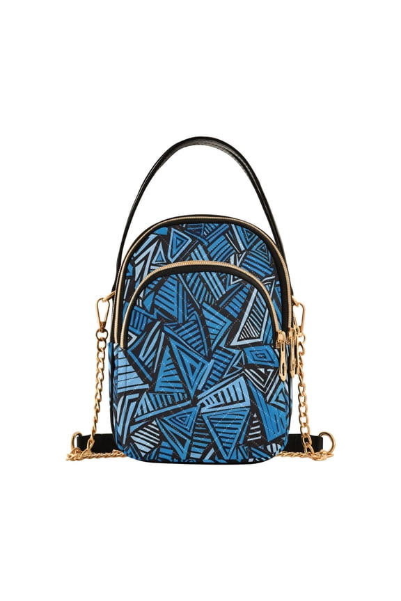Women Artistic Triangle Geometrical Chain Crossbody Bags Shoulder Handbag Phone Purse