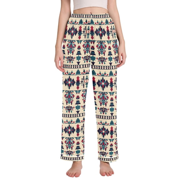 joogoo Women Aztec Geometric Pajamas Pants Lounge Bottoms Pjs with Pockets XL