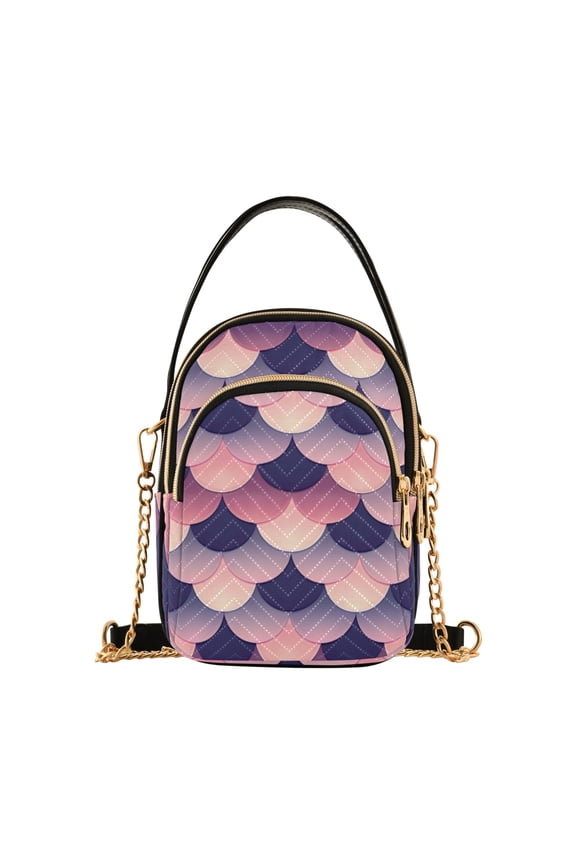 Women Beautiful Fish Scales Chain Crossbody Bags Shoulder Handbag Phone Purse