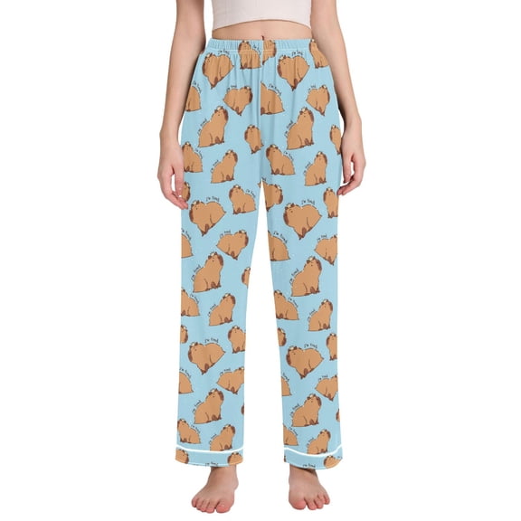 joogoo Women Capybara Animals Pajamas Pants Lounge Bottoms Pjs with Pockets XXL
