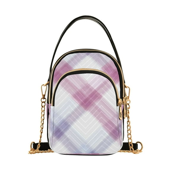 joogoo Women Checkered Grid-c3 Chain Crossbody Bags Shoulder Handbag Phone Purse