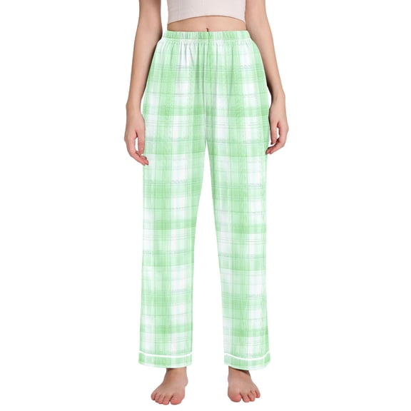 joogoo Women Checkered Grid-c8 Pajamas Pants Lounge Bottoms Pjs with Pockets M