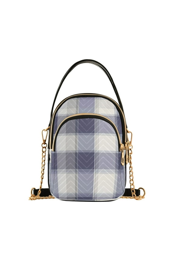 Women Checkered Plaid-a3 Chain Crossbody Bags Shoulder Handbag Phone Purse