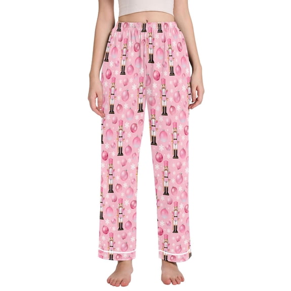 joogoo Women Christmas Ball Nutcracker Pajamas Pants Lounge Bottoms Pjs with Pockets M