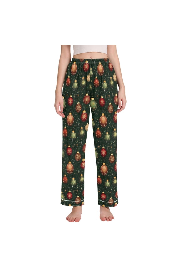 Women Christmas Balls Pajamas Pants Lounge Bottoms Pjs with Pockets S