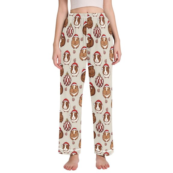 joogoo Women Christmas Capybara Pajamas Pants Lounge Bottoms Pjs with Pockets XL