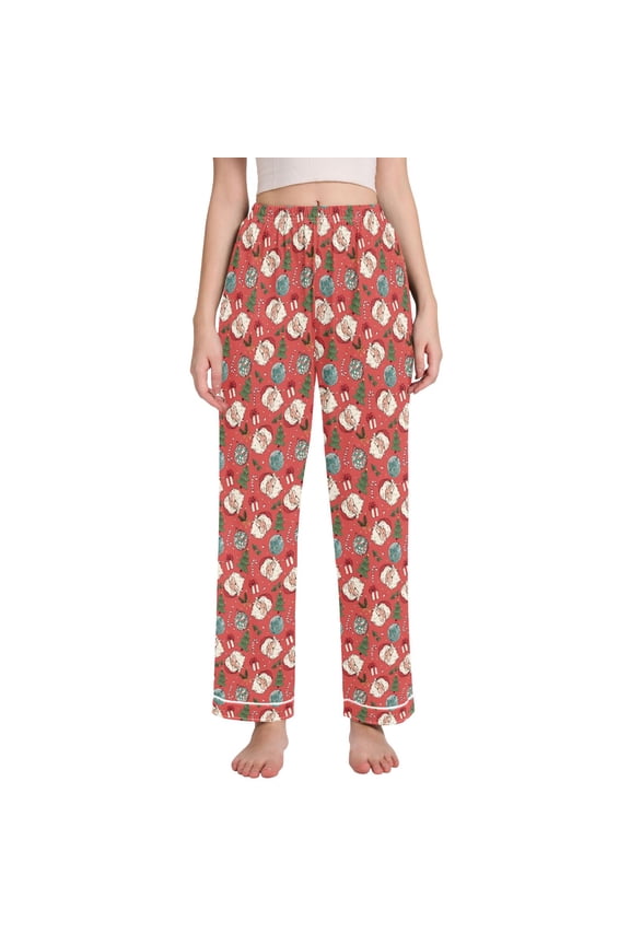 Women Christmas Santa Disco Balls Pajamas Pants Lounge Bottoms Pjs with Pockets XXL