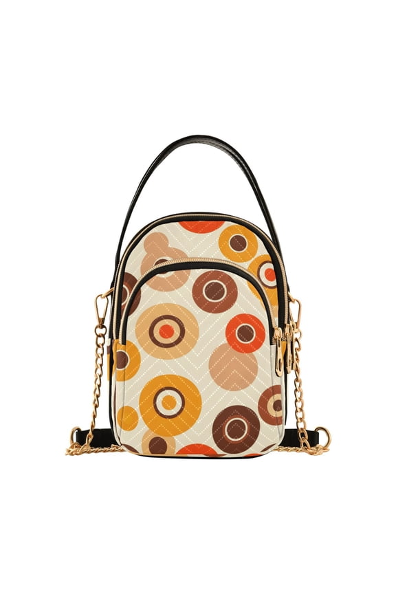 Women Circle Pattern Chain Crossbody Bags Shoulder Handbag Phone Purse