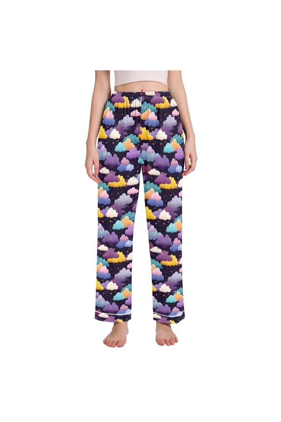 Women Cloud Starry Pajamas Pants Lounge Bottoms Pjs with Pockets XXL