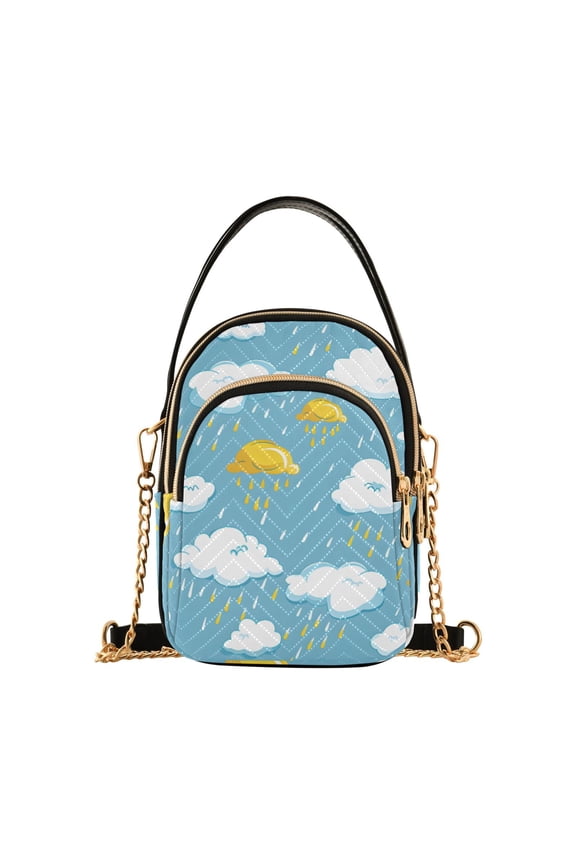 Women Clouds and Rain Chain Crossbody Bags Shoulder Handbag Phone Purse