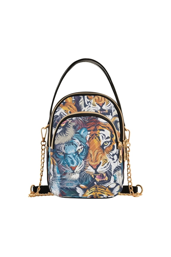 Women Cool Tigers Chain Crossbody Bags Shoulder Handbag Phone Purse
